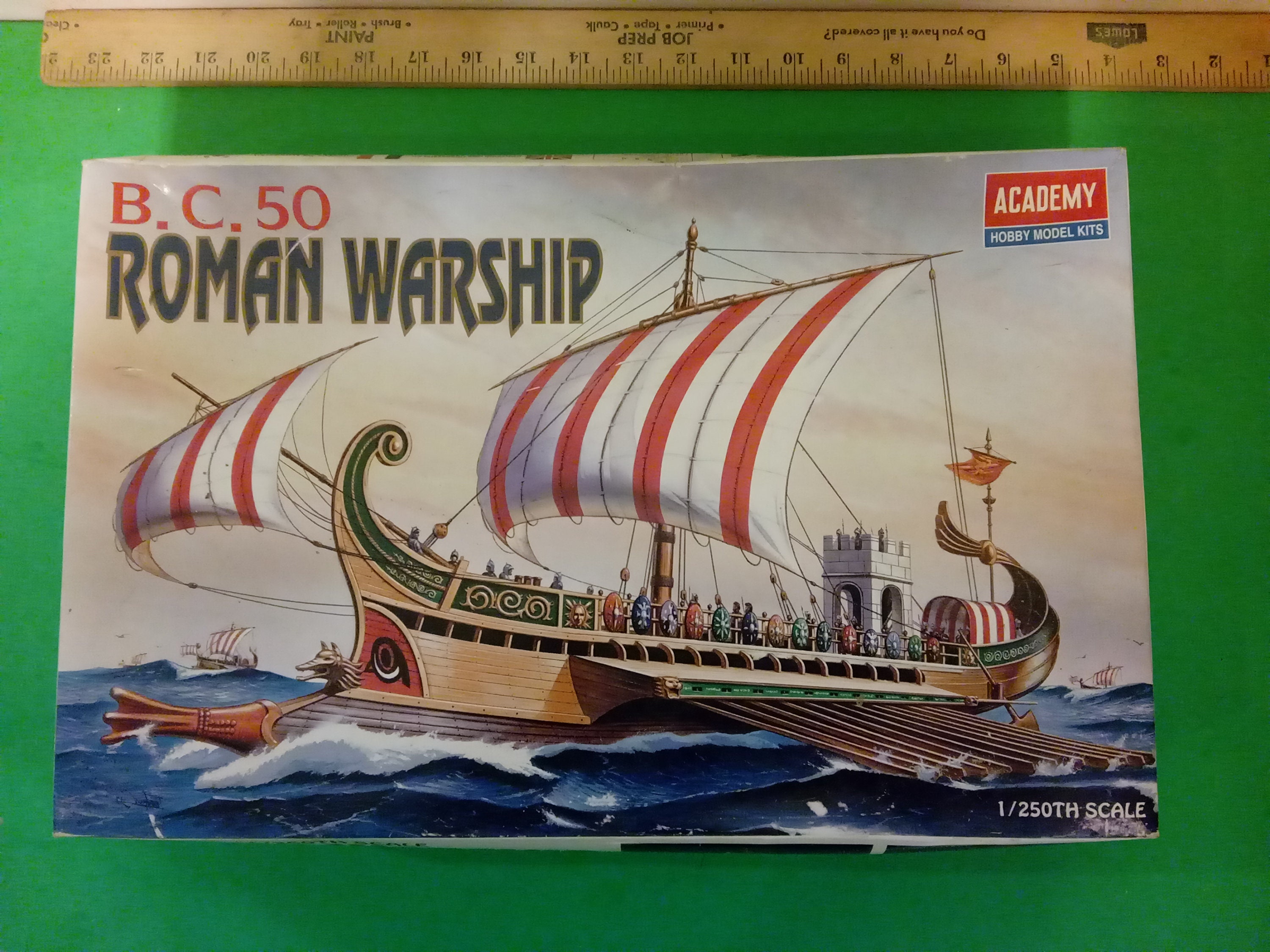 Vintage Roman Warship Model by Academy Hobby Model Kits, 1985