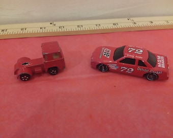 Vintage Playart Toy Semi-Truck Red and Racing Champions #72 Tracy Leslie#