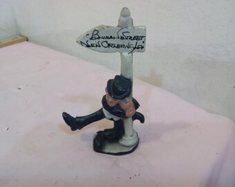 Vintage Metal Figurines, Cast Iron or Pewter Figurines, Bourbon Street, Parrot, Palm Tree, Labrador, Poddle, or Man on Horse w/Whip