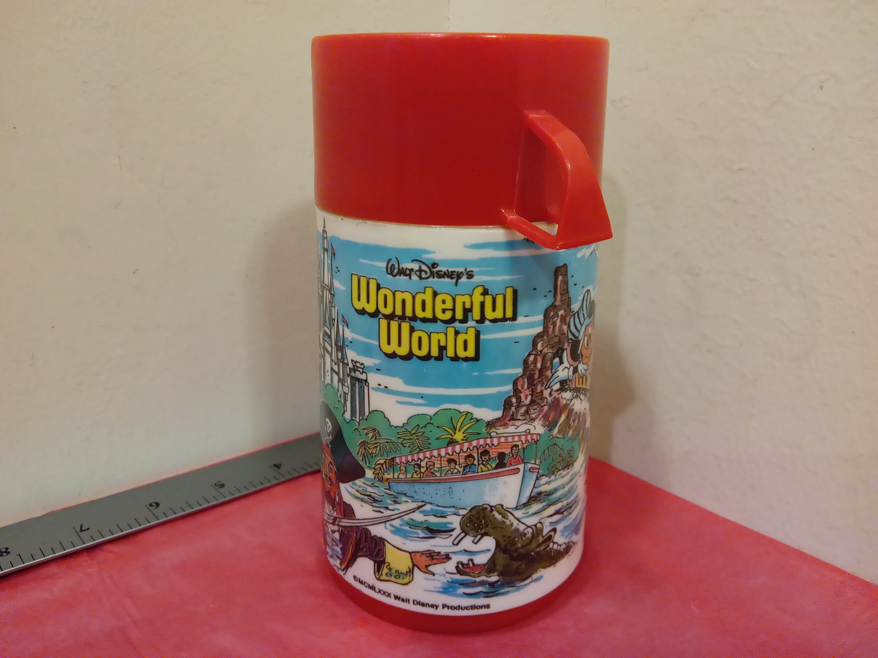 Vintage Walt Disney's Wonderful World Thermos, 1980's