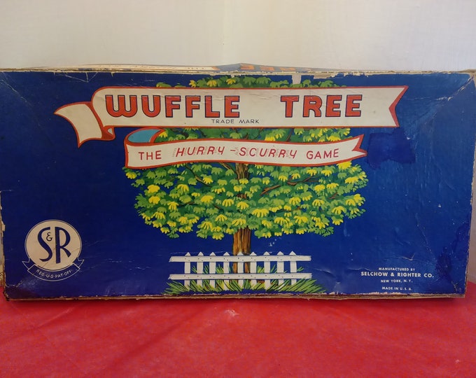 Vintage Wuffle Tree Board Game, The Hurry Scurry Game by Selchow & Righter Co., 1955#