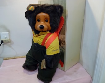 Vintage Stuffed Plush Bear, Raikes Bears "Camp Grizzly", 1990