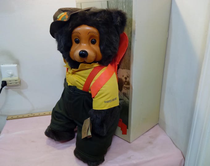 Vintage Stuffed Plush Bear, Raikes Bears "Camp Grizzly", 1990