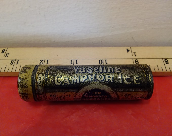 Vintage Vaseline Tin, Vaseline Camphor Ice for Chapped Lips or Hands, 1920's