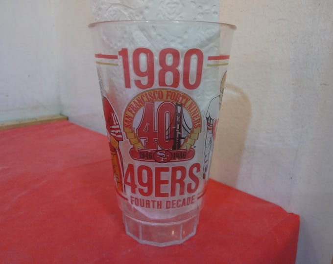 Vintage Plastic Cups, McDonald's NFL Team "San Francisco" Team thru the Decades, 1986#