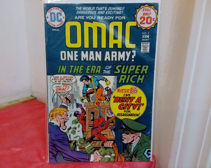 Vintage Comic Books, DC Comics, Omac One Man Army #2, 1970's