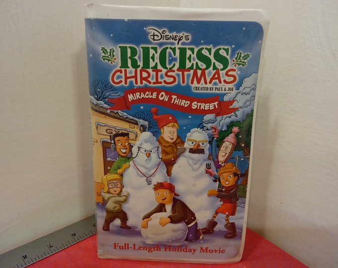 Vintage VHS Movie Tape, Recess Christmas Miracle on Third Street, Disney~