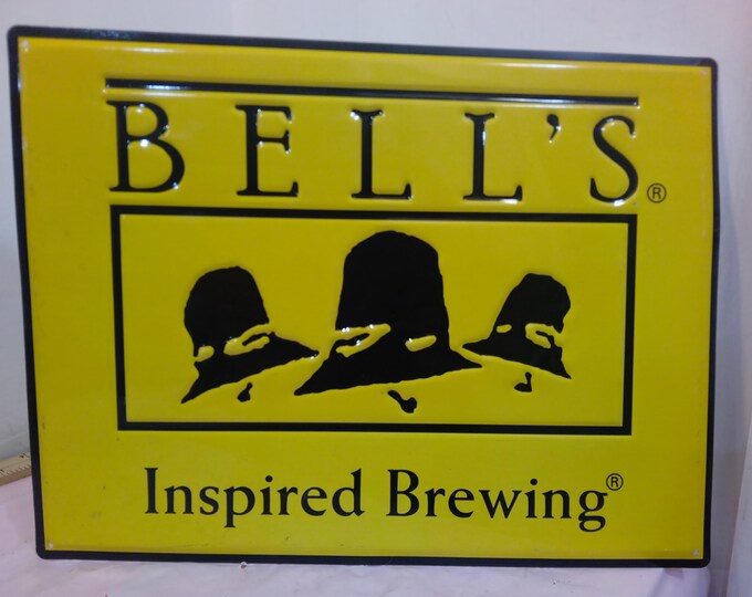 Vintage Metal Signs, Metal Wall Decor or License Plate, Bell's Inspired Brewing, Wooden Nickle, or License Plates, Broncos or Eat Possum