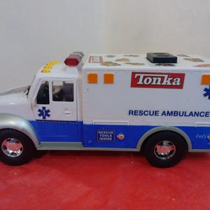 Vintage Toy Vehicle, Tonka Rescue Ambulance Battery Operated by