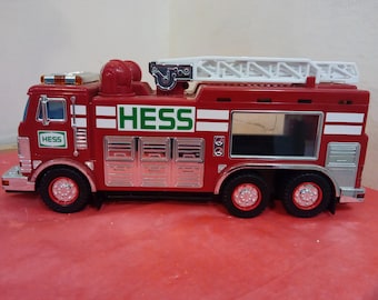 Vintage Toy Vehicles, Hess Vehicles, Hess Truck w/Motorcycle, Hess Formula One Cars, and Fire Engine Ladder Truck, 1990's