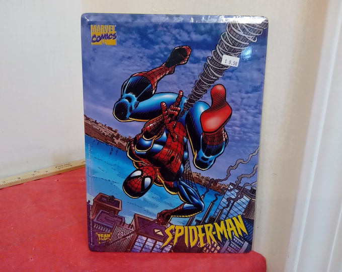 Vintage Comic Book Wall or Shelf Picture, Spiderman or X-Men Metal Plate Tin Picture/Sign, 1996