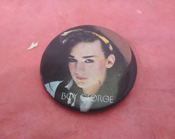 Vintage Pushback Pins, Rock Bands "Police", "Boy George" and Others, 1980's#