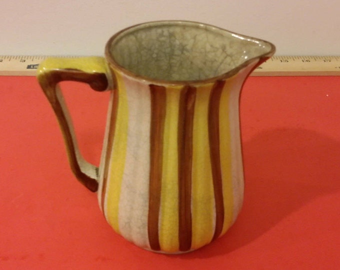 Vintage Ceramic Pitcher, Retro Earth Tone Glazed Ceramic Pitcher made in Japan, 1970's