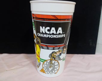 Vintage Plastic Sports Cups, NCAA Final Four 1992, Mets/Tropicana, Nebraska Huskers 1987, or World Cup "The Champ", 1980's/90's