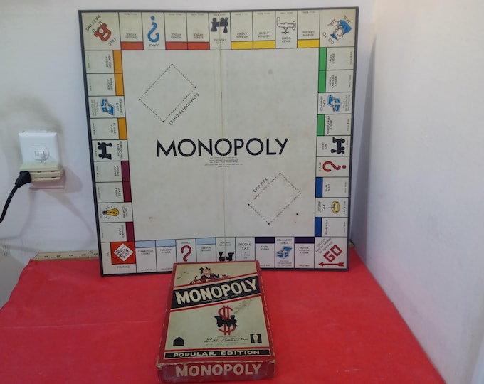 Vintage Board Game, Monopoly Game, Parker Brothers, 1954