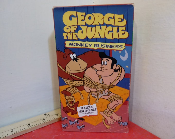 Vintage VHS Tape, George of the Jungle, Monkey Business, 1997~