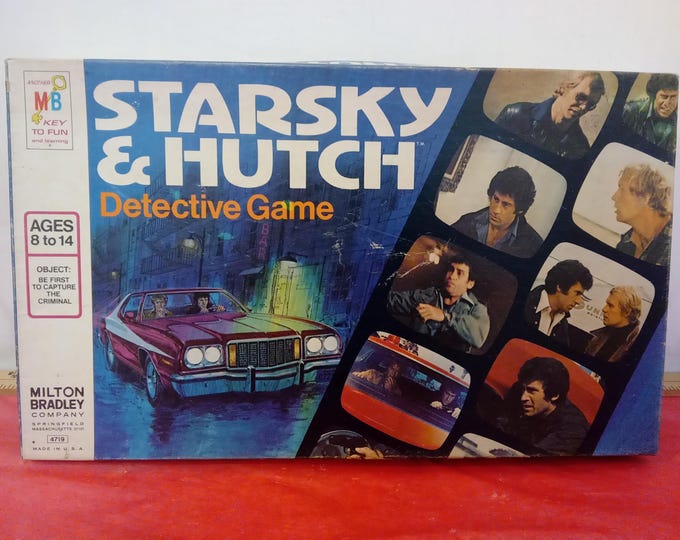 Vintage Board Game, Starsky & Hutch Detective Game by Milton Bradley, 1977#