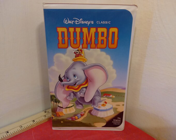 Vintage VHS Movie Tape, Walt Disney Classic Black Diamond "Dumbo", 1991