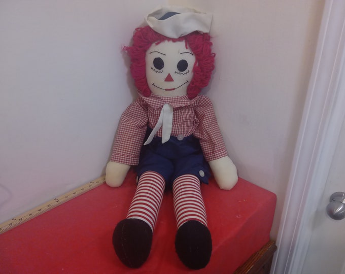 Vintage Cloth Doll, Raggedy Andy Doll, Handmade Doll