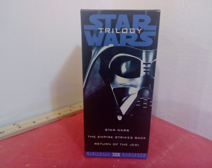 Vintage VHS Tapes Movies, Star Wars Trilogy with Harrison Ford, 1995