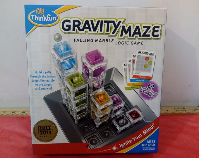 Collectible Board Game, Gravity Maze "Falling Marble Logic Game" by Thinkfun, 2014