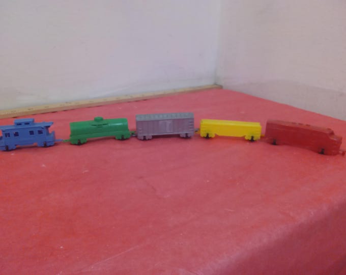 Vintage Plastic Train, Small Plastic Toy Train, Push and Pull Small Train