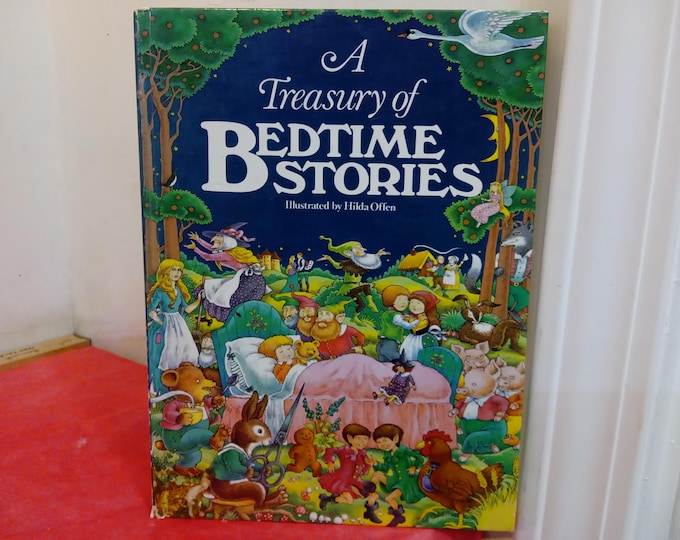 Vintage Hardcover Book, A Treasury of Bedtime Stories, Little Simon Book, 1969