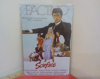 Vintage Movie Metal Sign, Metal Collectable Movie Poster Sign, Scarface with Al Pacino