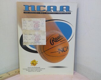 Vintage Sport's Programs, NCAA Division I College Basketball Programs and Tickets, Final Four, 1st and 2nd Round, and East Regional, 1997/98