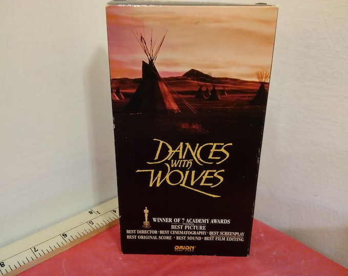 Vintage VHS Movie Tape, Dances with Wolves, Kevin Costner, 1990~