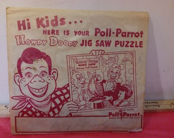 Vintage Jigsaw Puzzle, Howdy Doody Jigsaw Puzzle "Poll-Parrot Magic Show", 1954#