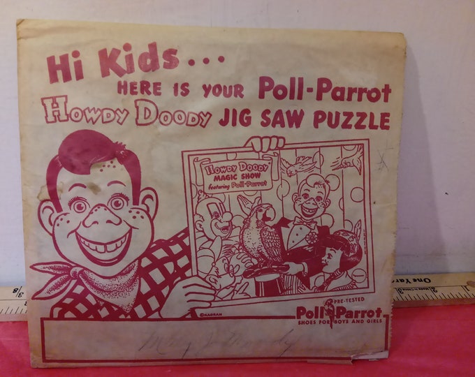 Vintage Jigsaw Puzzle, Howdy Doody Jigsaw Puzzle "Poll-Parrot Magic Show", 1954#