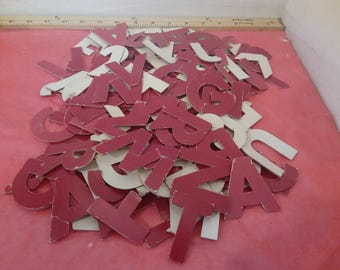 Vintage Learning Letters, Red Spelling Letters of Cardboard