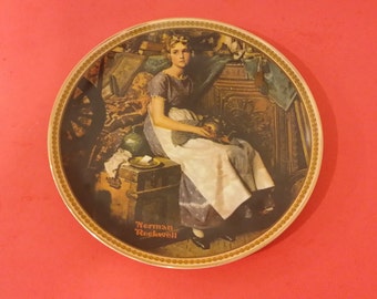 Vintage Norman Rockwell Limited Edition Dreaming in the Attic Collector Plate, 1981