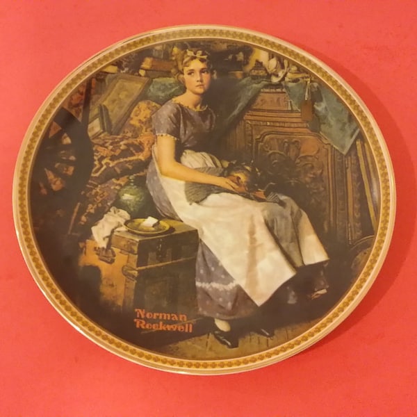 Vintage Norman Rockwell Limited Edition Dreaming in the Attic Collector Plate, 1981