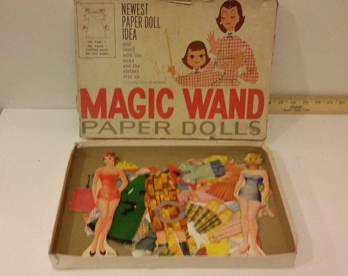 Vintage Paper Dolls, Magic Wand Paper Dolls, Wendy and Mom, 1950's