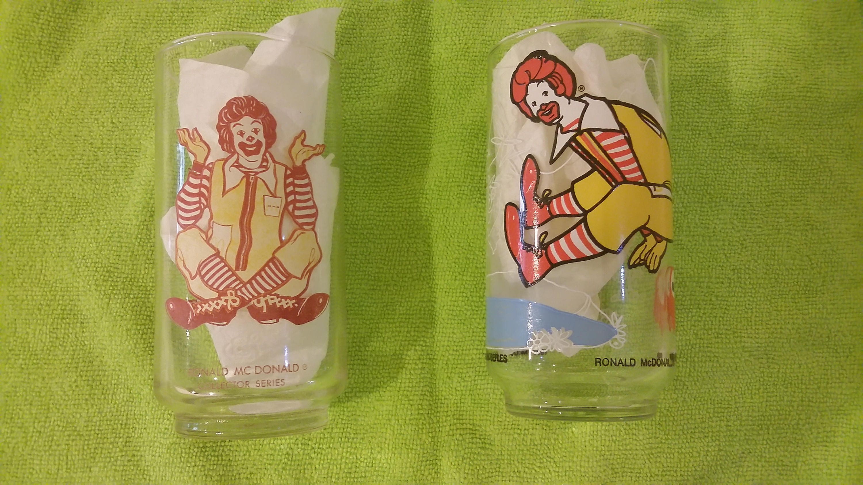Vintage McDonald Glasses, Ronald McDonald, 1977
