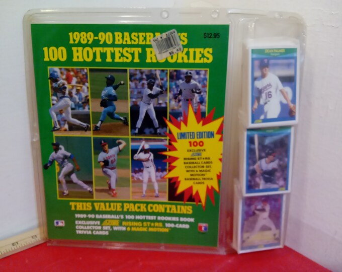 Vintage Baseball Cards, Score 1989-90 Hottest Rookies Baseball Factory Sealed 100 Cards with Book, 1990