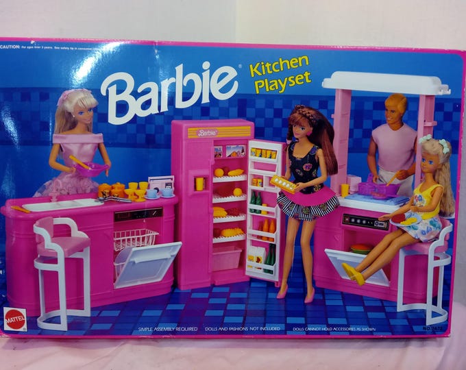 Vintage Barbie Playsets, Barbie Kitchen Playset or Flight Time Playset, 1992/89