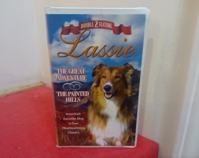 Vintage VHS Movie Tape, Lassie Double Feature "The Great Adventure and The Painted Hills" or "Lassie Come Home", 1998/97#
