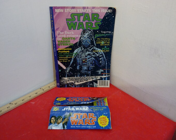 Vintage Star Wars Magazine/Comic, Star Wars Issue #9 and Star Wars Bazooka Gum Box, June 1993