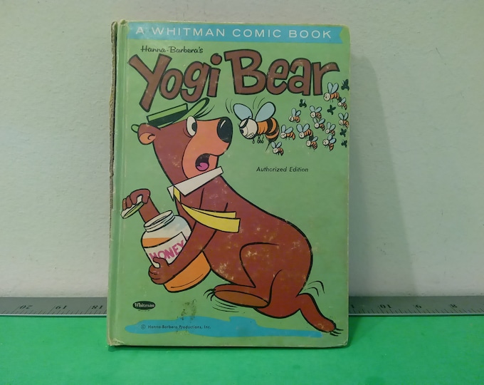 Vintage Hard Cover Comic Book, Yogi Bear by Whitman, Hanna Barbera Comic, 1962