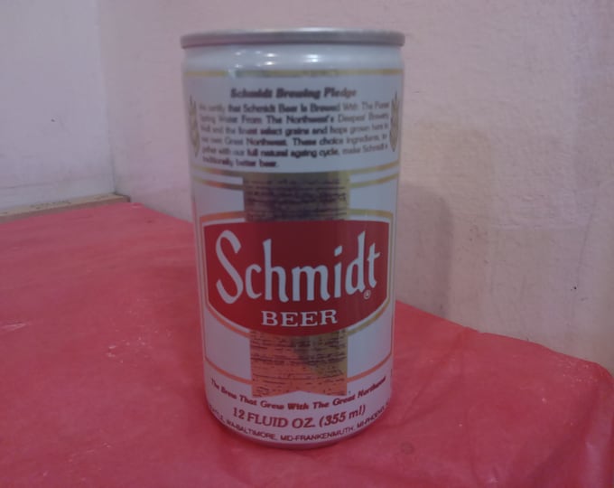Vintage Beer Can, Schmidt Beer Can, Aluminum Beer Can, Collector Can, 1980's#