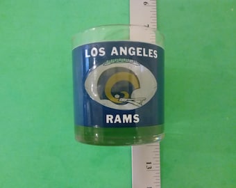 Vintage Los Angeles Rams Glass, Football Helmet Glass NFL, Houze Art, 1970's#