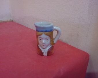 Vintage Creamer Pitcher, Ceramic Mini Pitcher/Creamer, Made in Occupied Japan, Queen, 1940's
