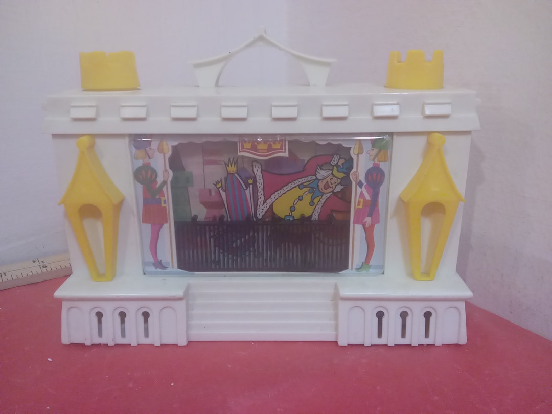 Vintage Transogram Toys for Tots, Wind-up Castle Screen Music Player ...