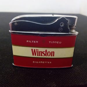 Vintage Tobacco Lighters, Lighters &quot;Winston, Oasis, Blue Diamond, Black Ronsons, Plain Silver, and Dispoz Alite from France#