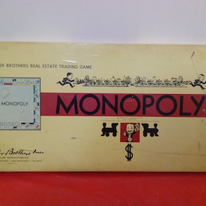 Vintage Board Game, Monopoly by Parker Brothers, 1954#
