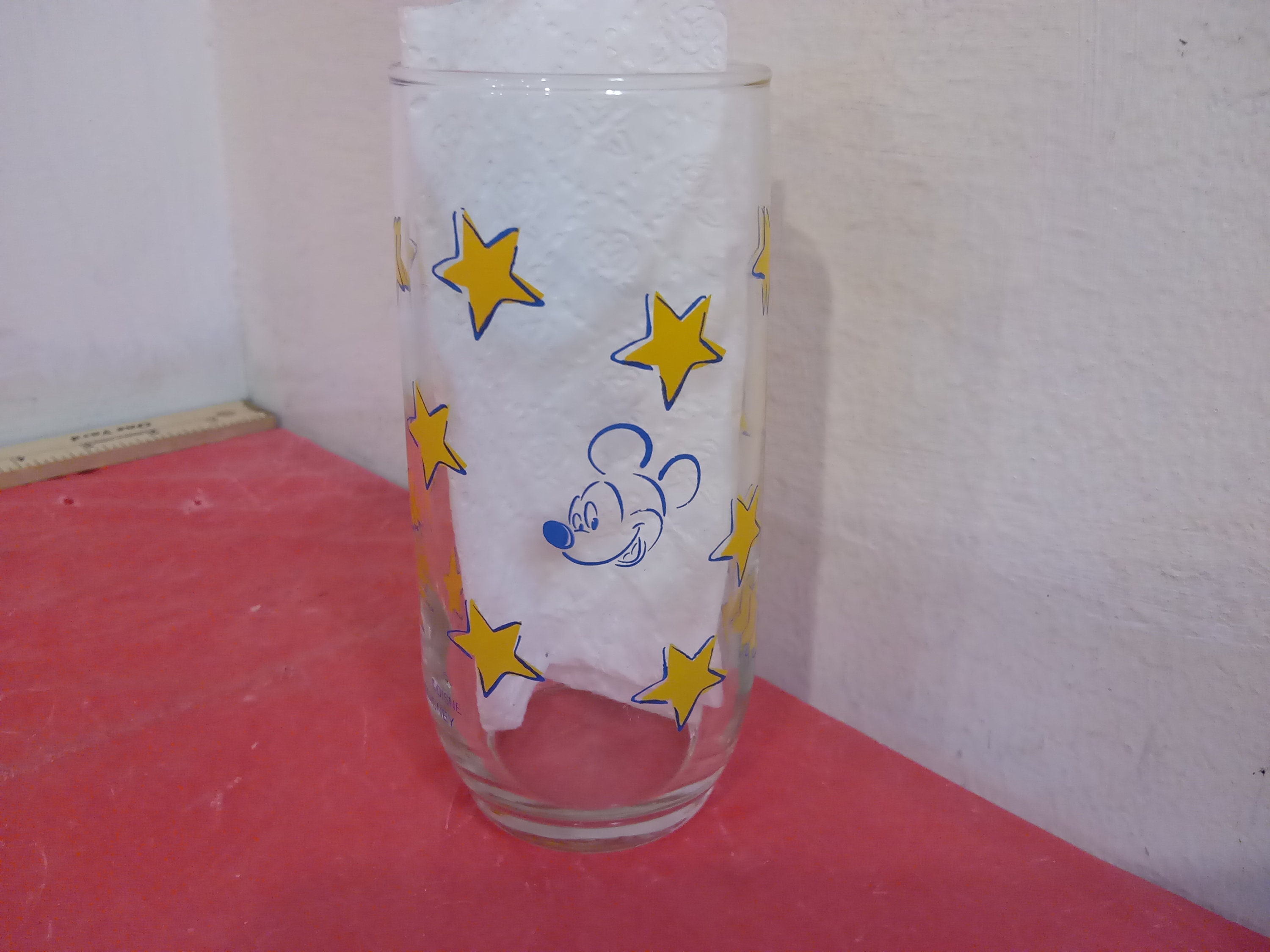 Vintage Anchor Hocking Mickey Mouse Stars and Stripes Drinking Glass 1990s  