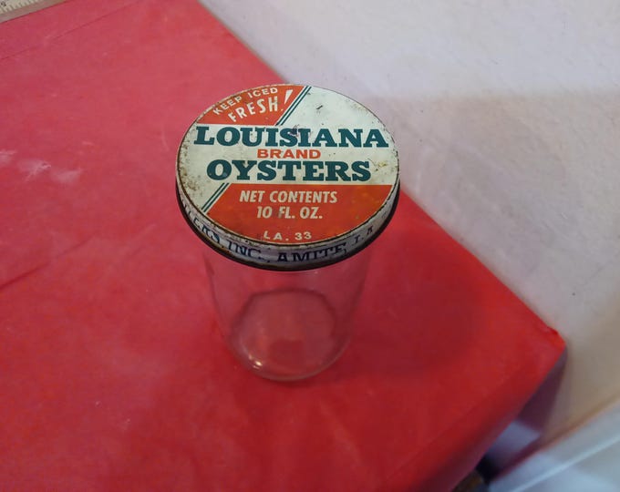 Vintage Glass Jar/Bottle, Louisiana Brand Oyster 10 fl. Oz. by Joey Oyster Inc.